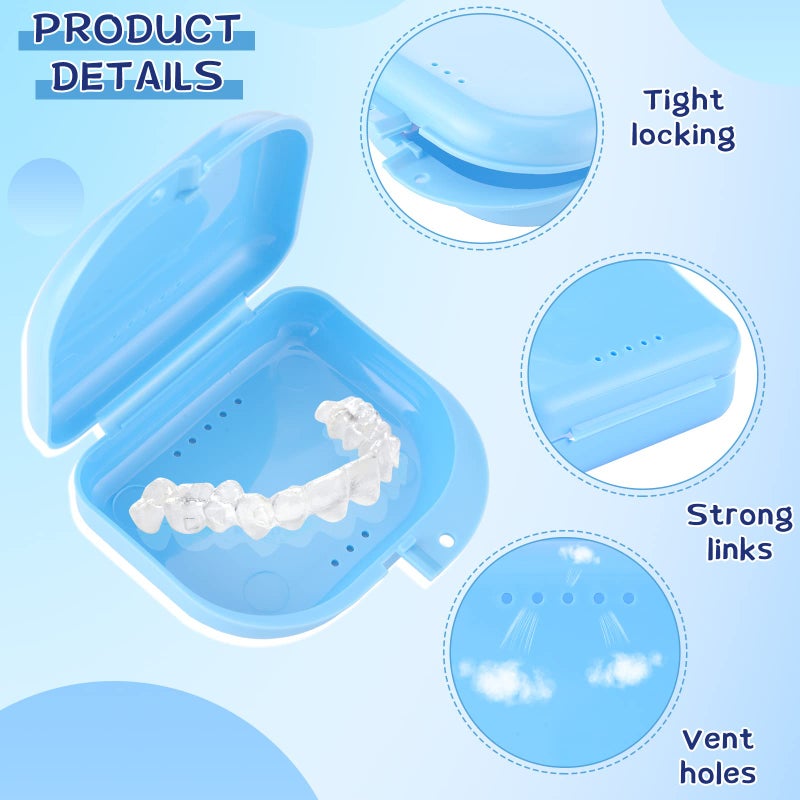 Youyole 32 Pieces Retainer Case with Vent Holes Mouth Guard Container Case Dental Storage Container Multicolor Dental Retainer Box for Office Travel Household (Classic Color) - Image 3