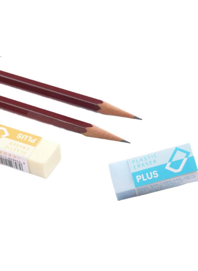 Plus Eraser, Clean Exam Student Supplies, Cute Eraser For Art Use, Er-060N Eraser 5-Color Set - Image 3