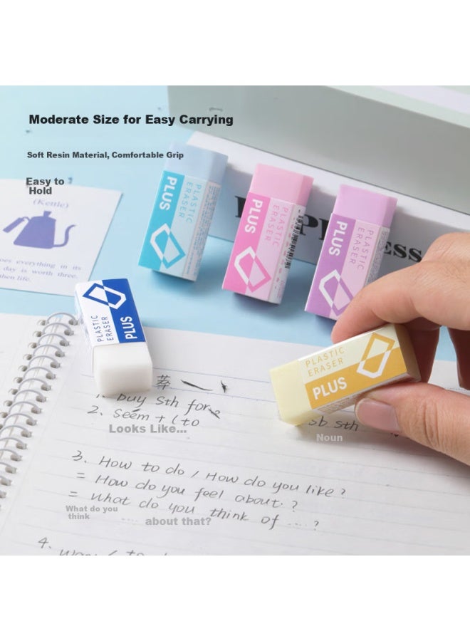 Plus Eraser, Clean Exam Student Supplies, Cute Eraser For Art Use, Er-060n Eraser 5-color Set - Image 2