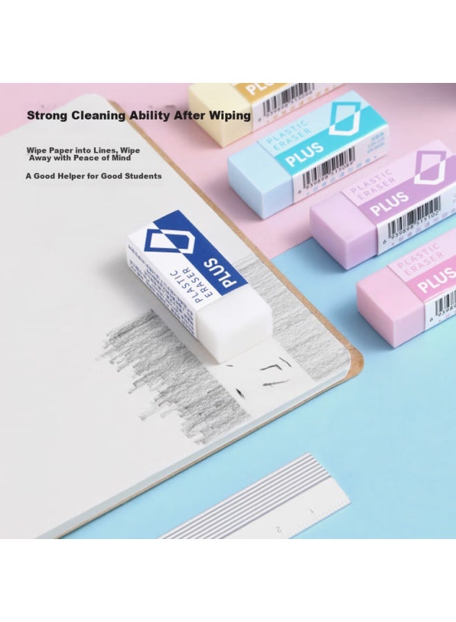 Plus Eraser, Clean Exam Student Supplies, Cute Eraser For Art Use, Er-060n Eraser 5-color Set - Image 3