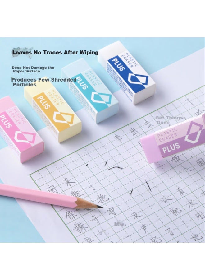 Plus Eraser, Clean Exam Student Supplies, Cute Eraser For Art Use, Er-060n Eraser 5-color Set - Image 5