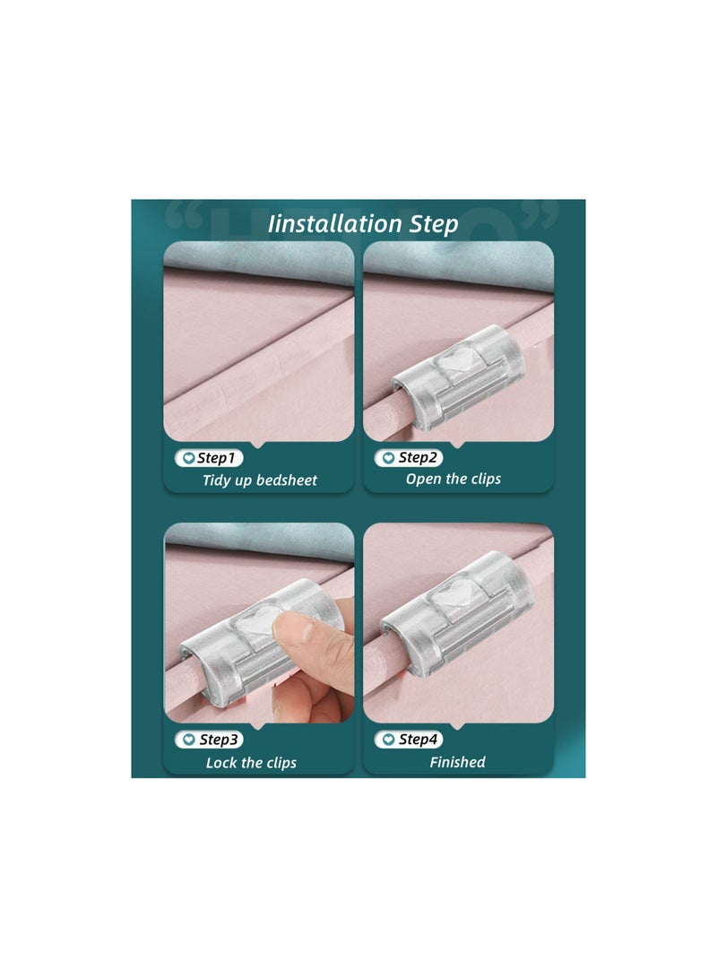 Bed Sheet Fasteners Clips, Adjustable Bedsheet Grippers Holder for  Mattress Duvet Comforter Clips, Food Paper Clothing Cable Organizer Clips, Bedding Home Office Must Have Accessories Tool(20PCS) - Image 5