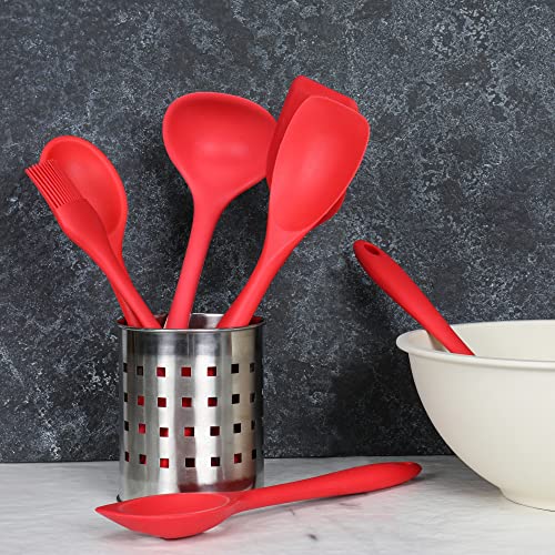 Chef Craft Premium Silicone Spoon Spatula, 11.5 inch, Red - Image 3