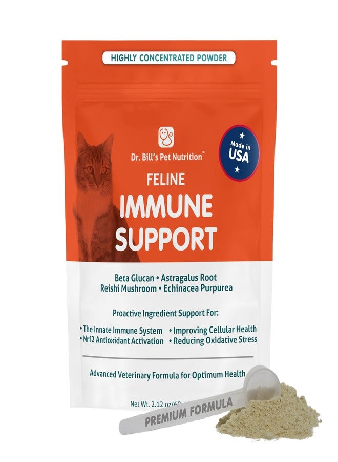 Dr. Bill's Dr. Bill’s Feline Immune Support | Boosts Cat Immunity and Health with Colostrum, Beta Glucan, Turkey Tail Mushroom, Zinc & Vitamin C | Powder Supplement for Cats of All Ages - Image 1