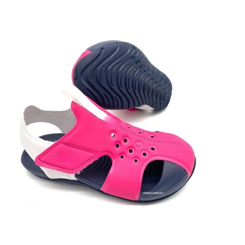 Baby Toe-Protecting Clogs With Velcro Straps, Airplane Sandals, Lightweight And Breathable Children'S Shoes, Direct Sales For Kids - Image 1