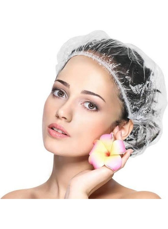 IE IE Shower Cap, Transparent Flexible Large Size SHOWER cap,Bathing cap,Waterproof cap, Plastic Cap (PACK OF 50 CAPS)  - Image 2