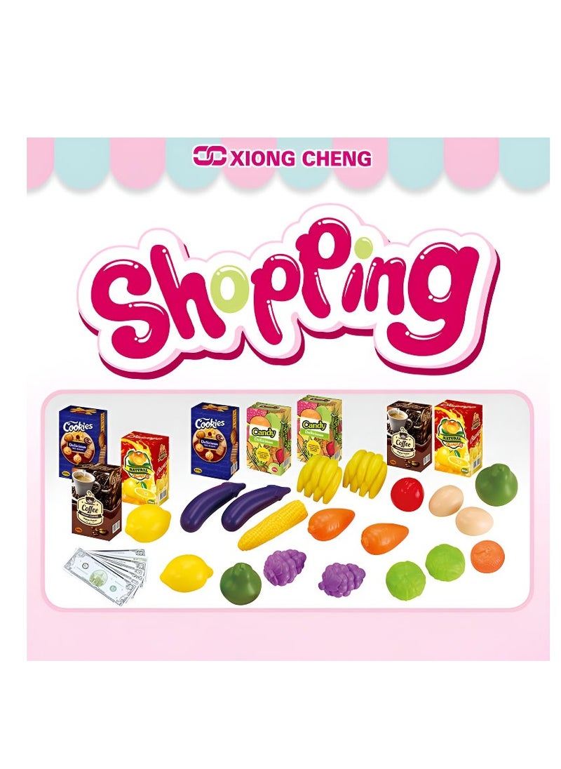 XIONG CHENG - مجموعة لعب عربة التسوق 3 في 1 للبنات - Image 1