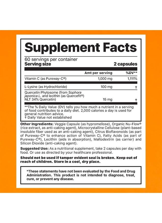 Jigsaw Health Pureway-C Plus with L-Lysine and Quercetin, 120 Capsules  - Image 2