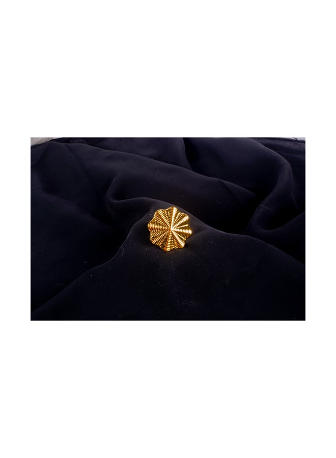The Black Pearl Accessories Golden Stainless Steel Free Size Ring  - Image 1