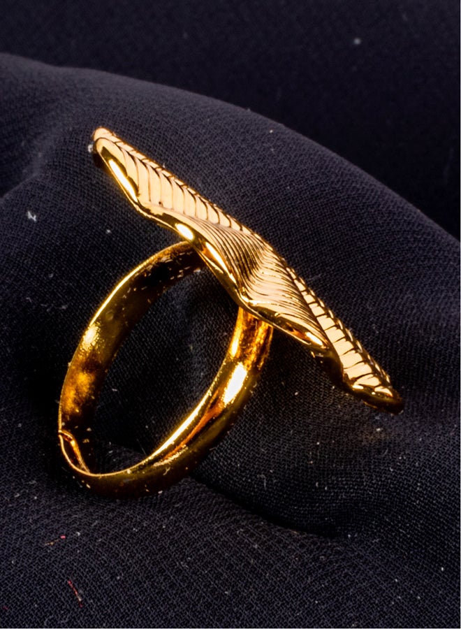 The Black Pearl Accessories Golden Stainless Steel Free Size Ring  - Image 2