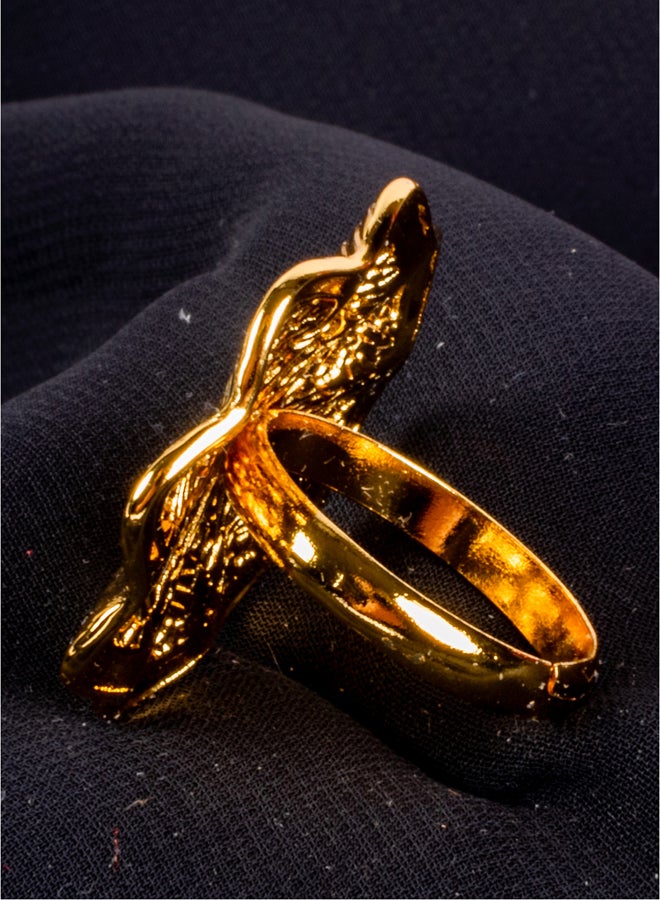 The Black Pearl Accessories Golden Stainless Steel Free Size Ring  - Image 3
