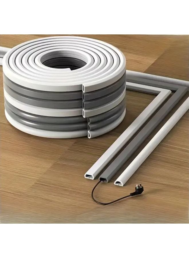 2 متر 78 74 بوصة قناة إخفاء الأسلاك البيضاء من PVC ذاتية اللصق لإدارة الأسلاك - Image 2