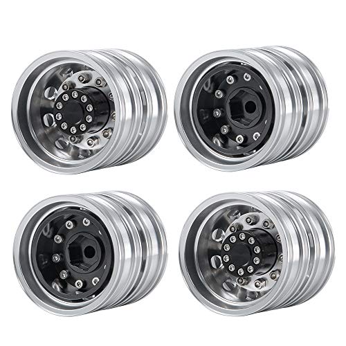 RCHUBAM RC-Hub 4pcs Aluminum Alloy Rear Wheels Rims for 1/14 Tamiya Truck Climbing Tractor Trailer Cargo RC Car - Image 4