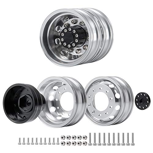RCHUBAM RC-Hub 4pcs Aluminum Alloy Rear Wheels Rims for 1/14 Tamiya Truck Climbing Tractor Trailer Cargo RC Car - Image 3
