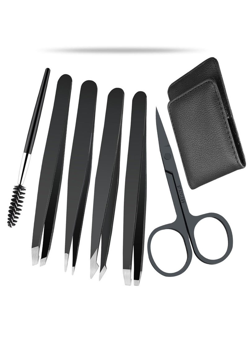 Goolsky Eyebrow clip eyebrow clip 6 piece set eyebrow trimming tweezers set eyebrow tweezers beard plucking eyebrow trimming tool - Image 1
