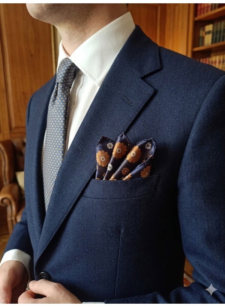 Men's pocket square to complete a formal suit look - high-quality fabric with a modern design - Image 1