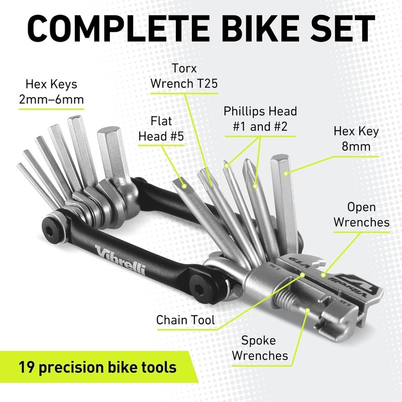 Vibrelli Bike Multi Tool V19 - With Carry Case - Performance Bicycle Multitool - Image 2