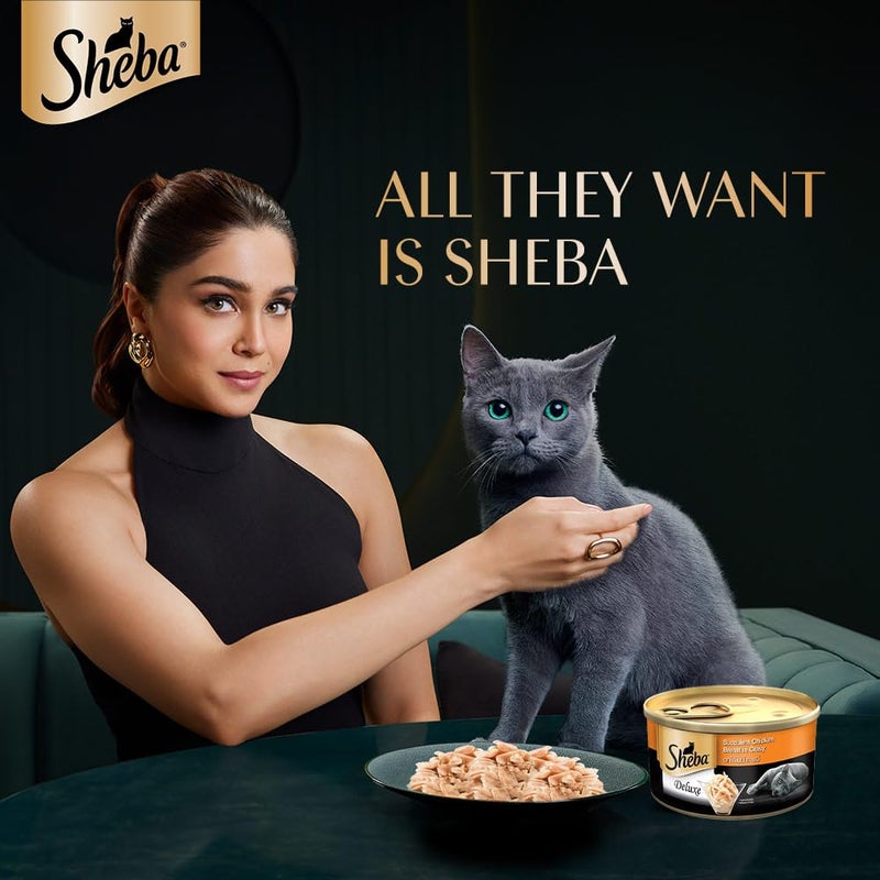 Sheba Deluxe Premium Adult (1+ Years) Wet Cat Food, Succulent Chicken Breast in Gravy, 85 g Can, High-moisture gravy cat food for healthy hydration - Image 2