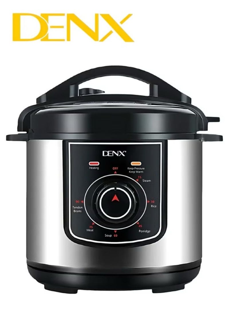 Denx Digital Electric Pressure Cooker Stainless Steel Body Touch Programmable 6L Capacity 1000 Watts - Image 1