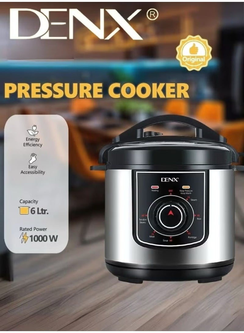 Denx Digital Electric Pressure Cooker Stainless Steel Body Touch Programmable 6L Capacity 1000 Watts - Image 5