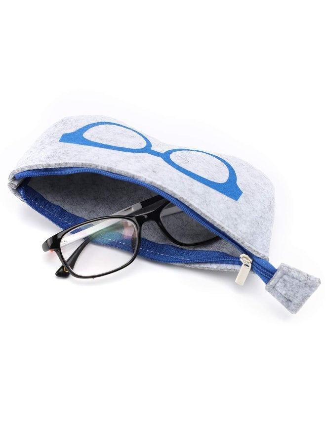 4 Pack Portable Eyeglasses Bag Case Soft Felt Zipper Glasses Purse Bag Makeup Storage Pouch - Image 5