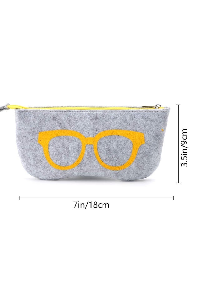 4 Pack Portable Eyeglasses Bag Case Soft Felt Zipper Glasses Purse Bag Makeup Storage Pouch - Image 2