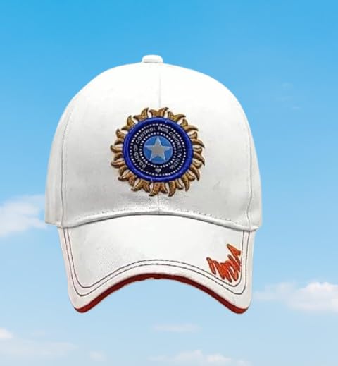CAPITEUM Solid Baseball Casual Sports Adjustable Cotton Indian Cricket Caps for Men/Women Unisex (White) - Image 5