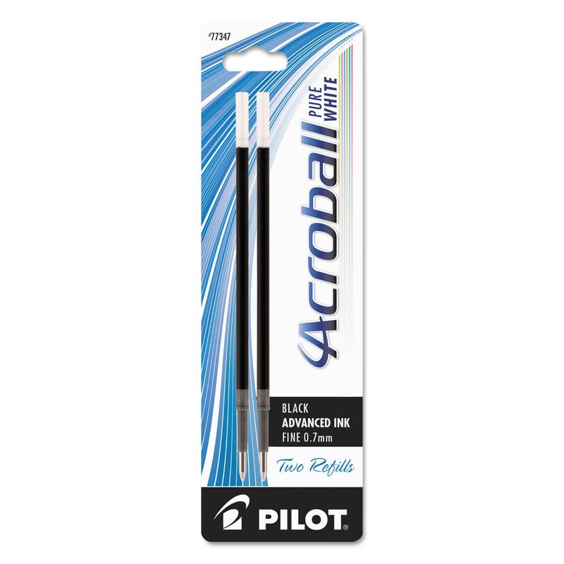 PILOT Acroball PureWhite Advanced Ink Refill For Retractable Pens, Fine Point, Black Ink, 2-Pack (77347) - Image 4