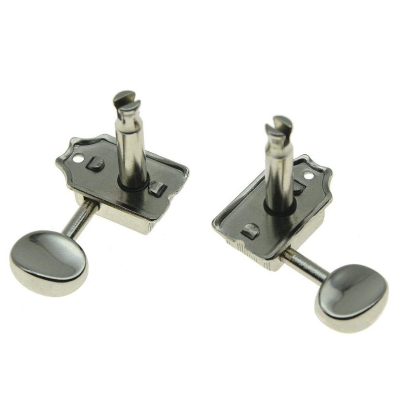 Wilkinson Deluxe 6 Inline Vintage Guitar Tuners with Split Post Guitar Tuning Keys Peg Machine Heads for Strat/Tele Guitars Nickel - Image 5