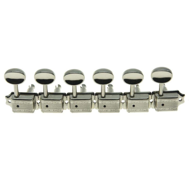 Wilkinson Deluxe 6 Inline Vintage Guitar Tuners with Split Post Guitar Tuning Keys Peg Machine Heads for Strat/Tele Guitars Nickel - Image 2