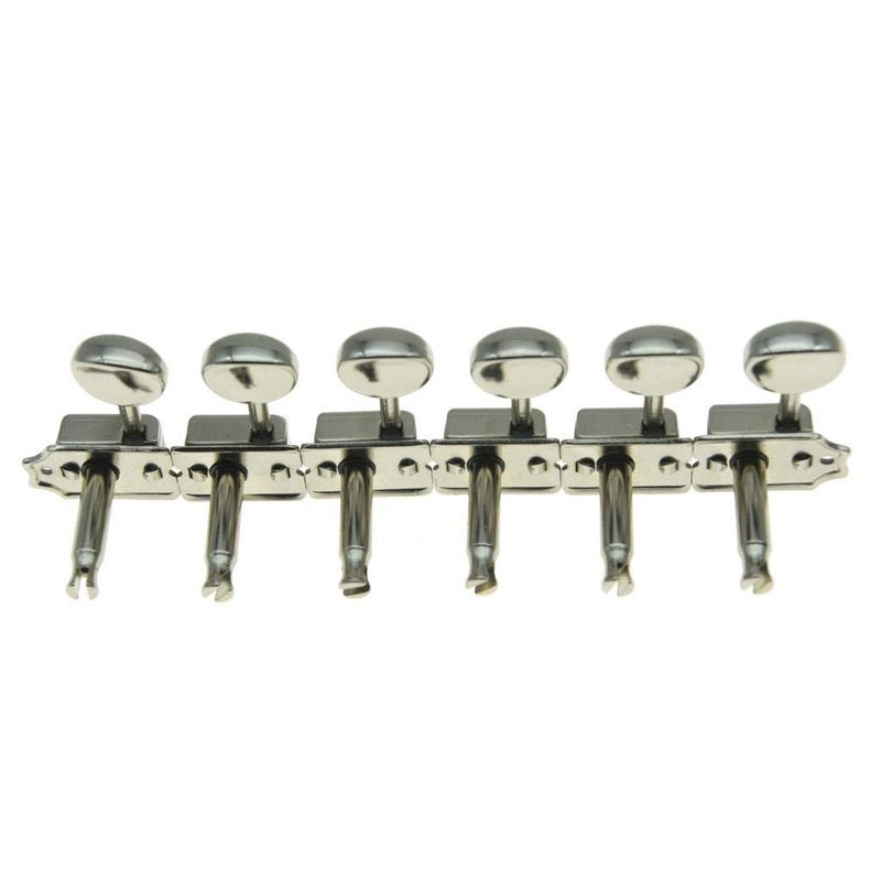Wilkinson Deluxe 6 Inline Vintage Guitar Tuners with Split Post Guitar Tuning Keys Peg Machine Heads for Strat/Tele Guitars Nickel - Image 3