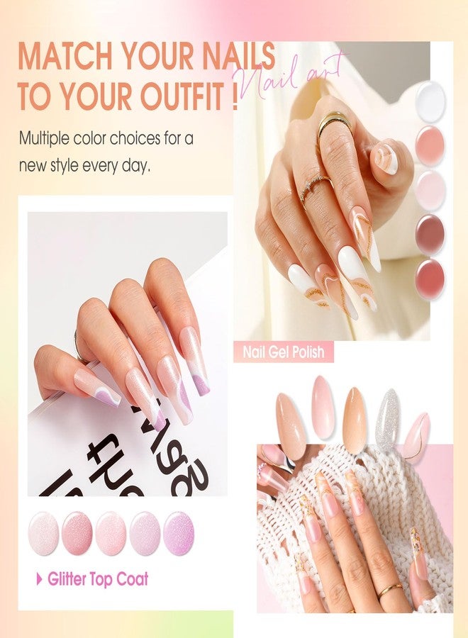 Rosalind طقم طلاء أظافر جلي 24 قطعة من روزاليند، 20 لون من الوردي المحايد والبيج واللون الأبيض الشفاف، طقم جل UV قابل للإزالة مع قاعدة لامعة ومطفية وطلاء لامع، هدايا لتزيين الأظافر - Image 4