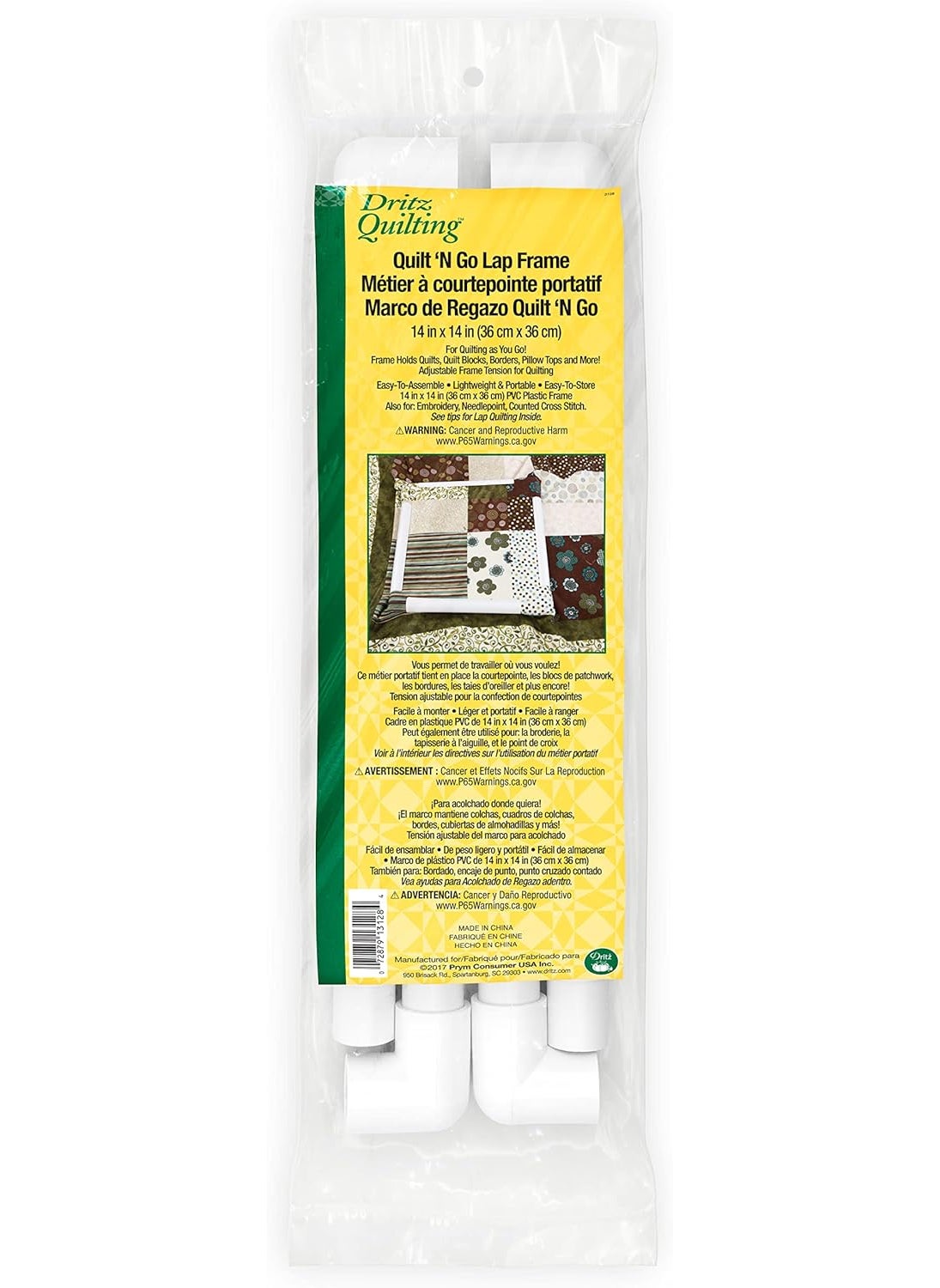 Dritz Dritz 3128 QuiltNGo Quilters Lap Frame 14 x 14Inch  White  - Image 1