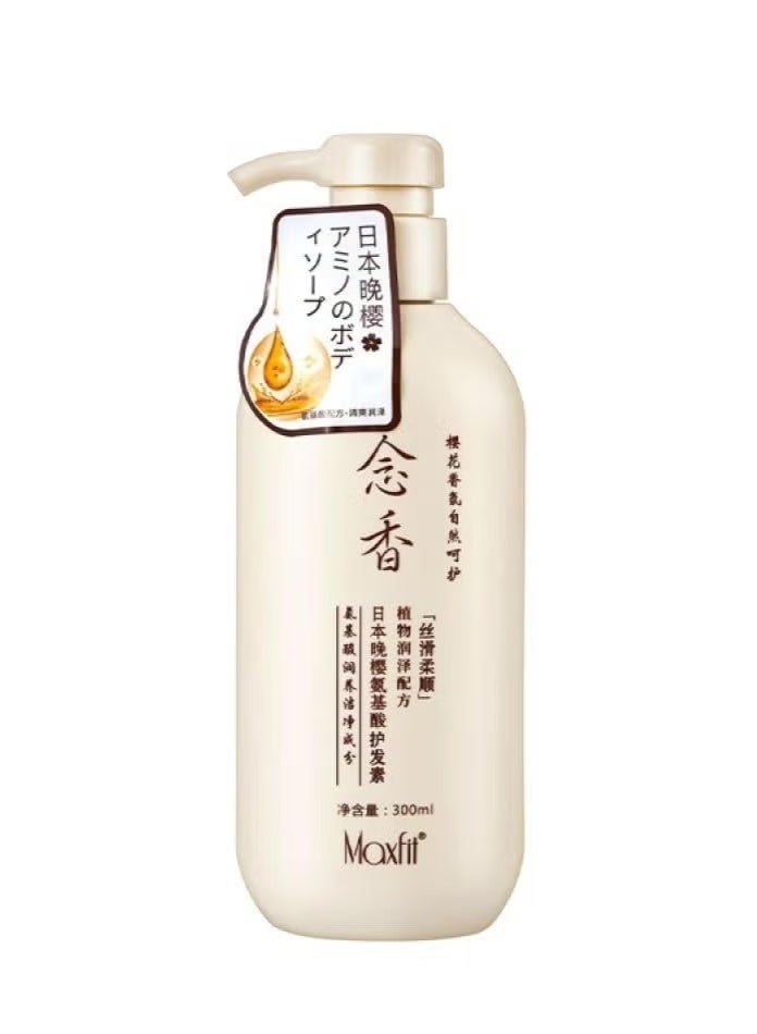 MAXFIT Sakura Japanese Shampoo (Original) with Sakura Flower Extract for Hair Growth, Preventing Hair Loss and Dandruff Removal, 300 ml - Image 1