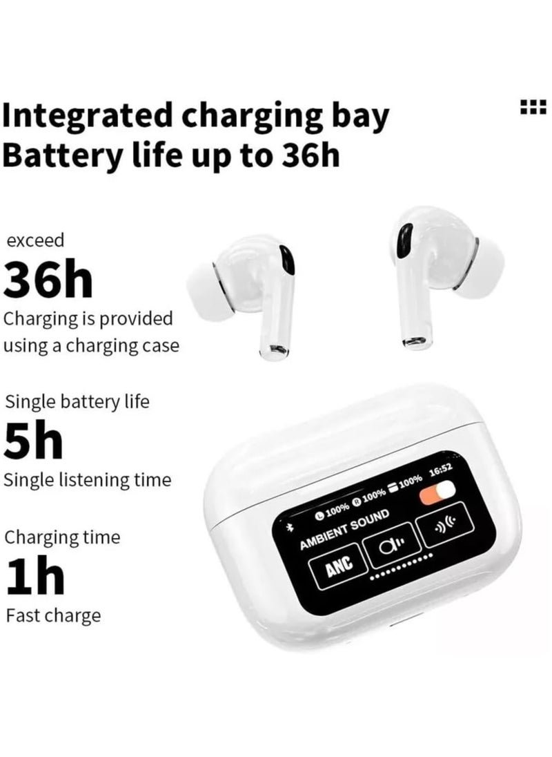ELTRAZONE - BestOne A9 Pro Touch Screen Wireless Headphones – TWS Earbuds with Bluetooth, ANC, and Sport Earphone Design - Image 1
