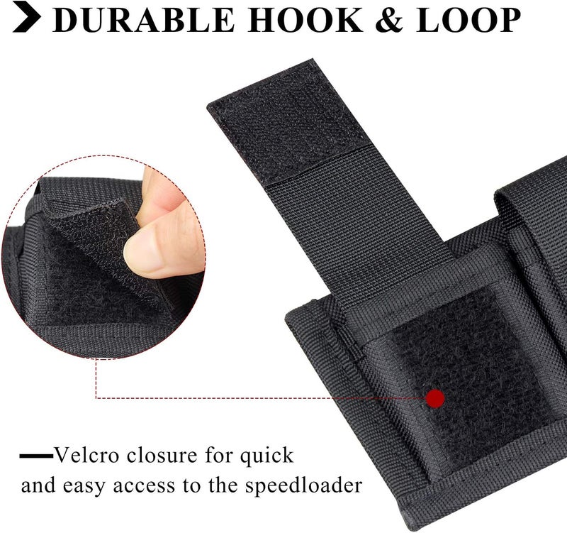 ‎KOSIBATE Speedloader Pouch Case Holder Nylon Tactical Double Speedloader Belt Universal Fit .357 .44 Most from .38 to .45 Colt - Image 3