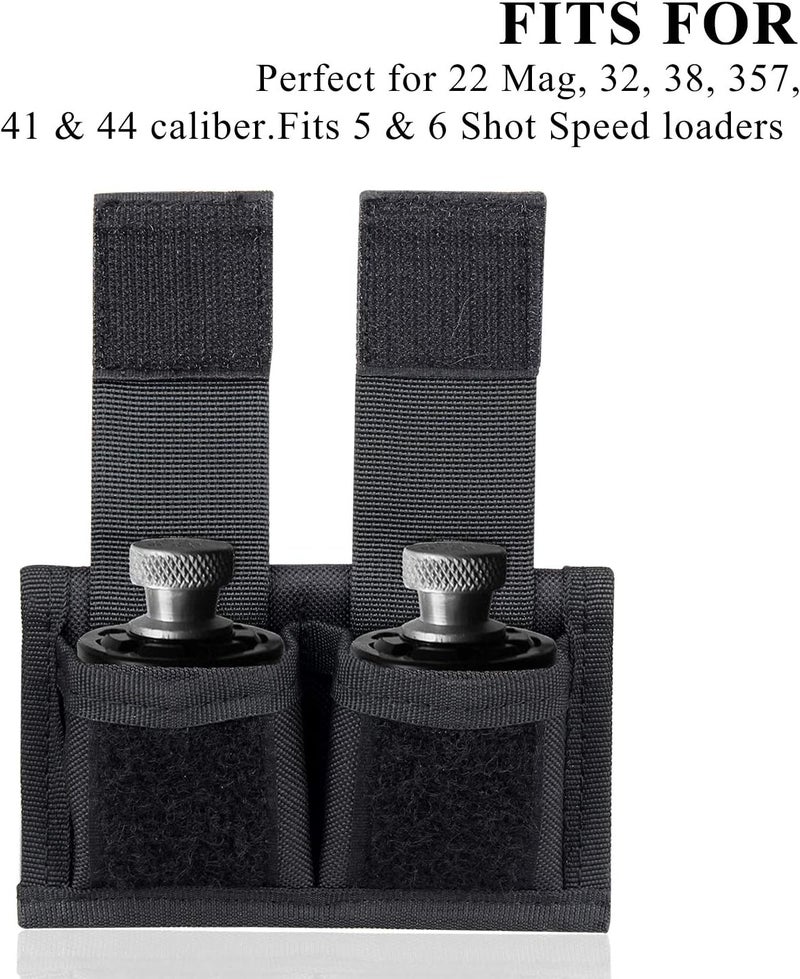 ‎KOSIBATE Speedloader Pouch Case Holder Nylon Tactical Double Speedloader Belt Universal Fit .357 .44 Most from .38 to .45 Colt - Image 4