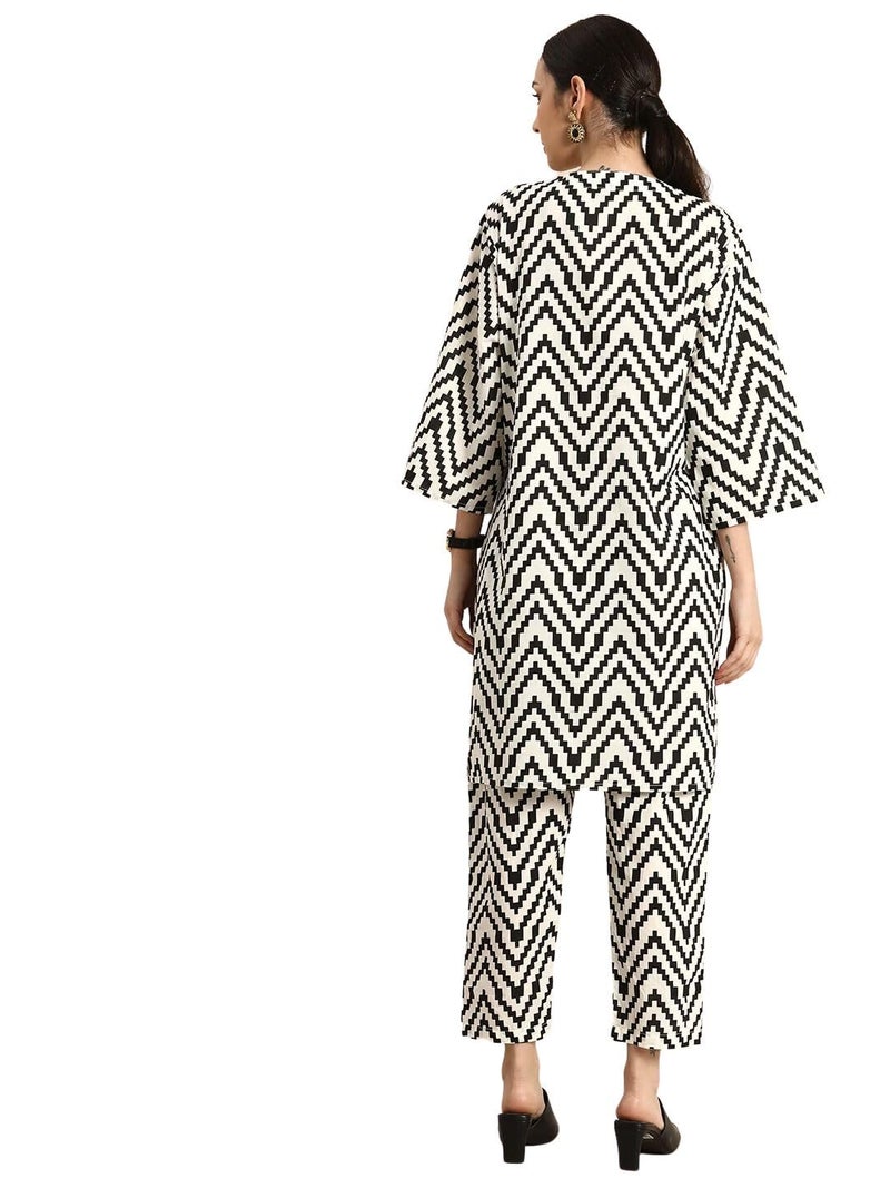 rytras Women Rayon's Printed Straight Kurta and Pant Set(White,3XL - Image 2