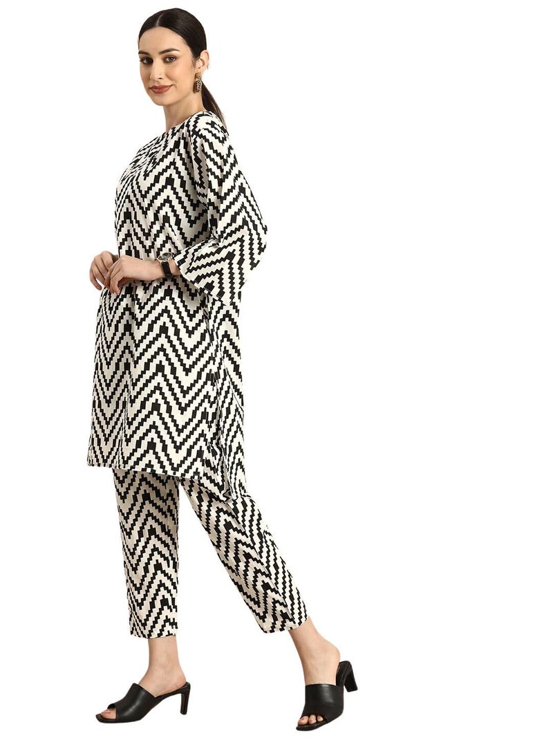 rytras Women Rayon's Printed Straight Kurta and Pant Set(White,3XL - Image 3