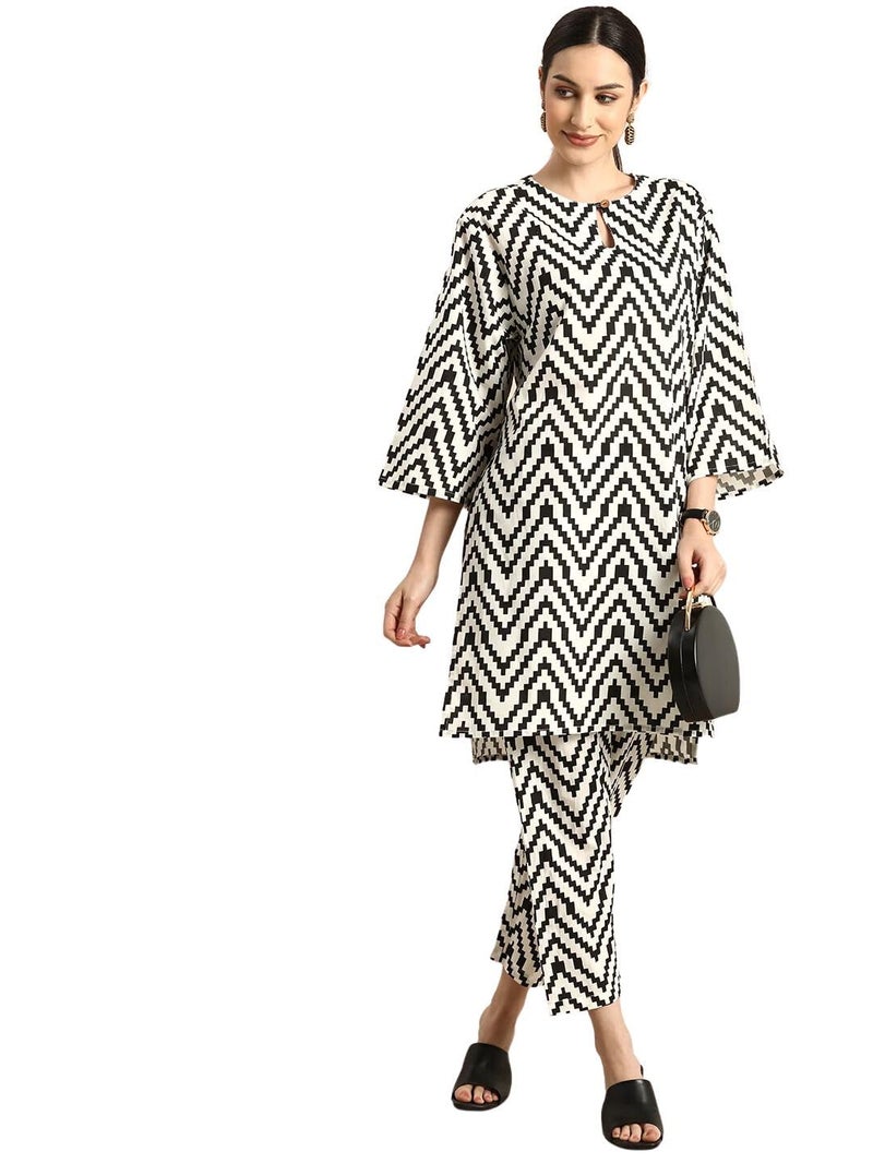 rytras Women Rayon's Printed Straight Kurta and Pant Set(White,3XL - Image 4