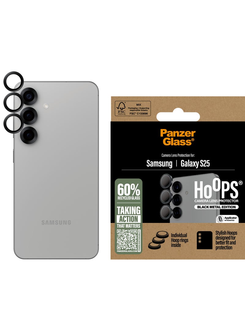 PanzerGlass Hoops Camera Lens Protector Black Samsung Galaxy S25 - Clear - Image 2