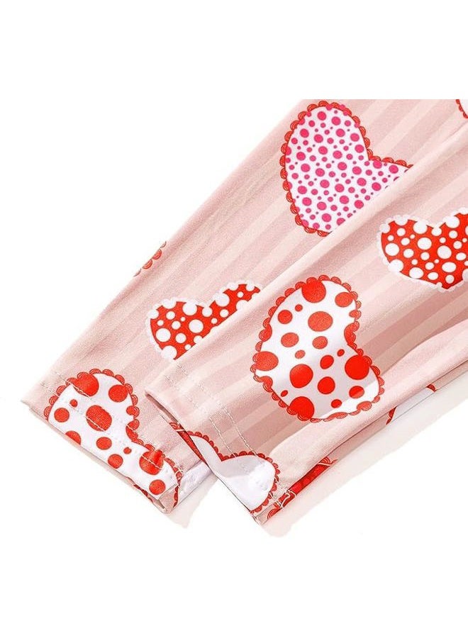 DACSOIT Valentines Toddler Girl Dress Love Hearts Print Ruffle Bottom Long Sleeve Casual Dress 3-8Y, #398 Love, 7-8 Years - Image 4