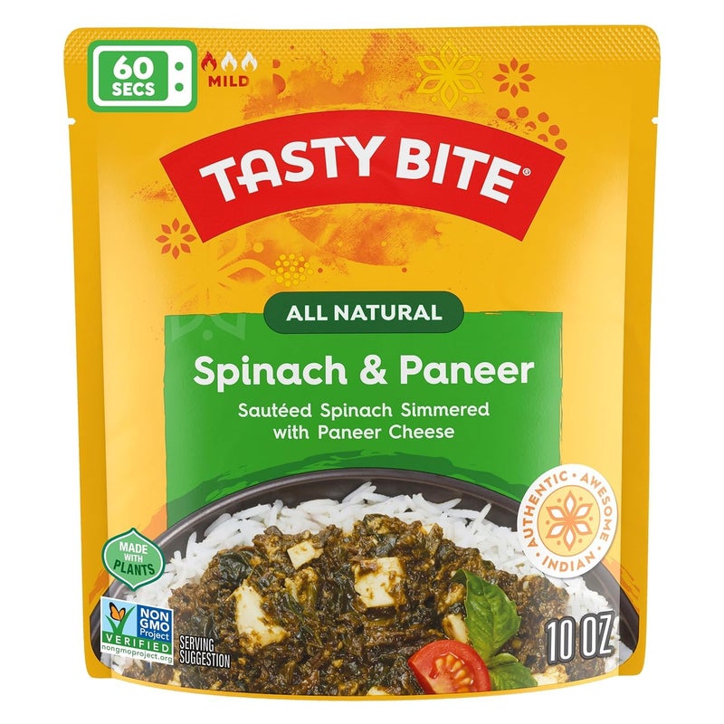 Tasty Bite Kashmir Spinach Ready to Eat 10 Ounce Microwavable Entre in Light Curry Sauce Vegetarian - Image 3