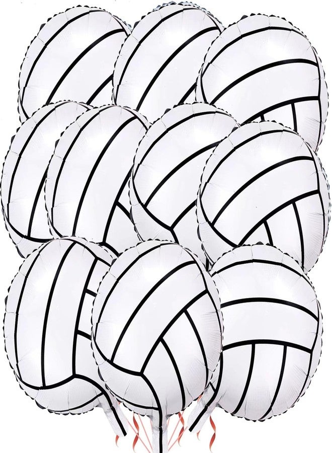 CSTYWC 10 Pieces Volleyball Foil Balloons Mylar Aluminum for Birthday Sports Themed Party Decorations - Image 1