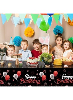 Breling 3 Pack Birthday Party Supplies Confetti Sprinkles Happy Birthday Tablecloths Starry Table Covers for Kids Adults Birthday Party Decorations, 54 x 108 Inches (Red and Black)  - Image 5