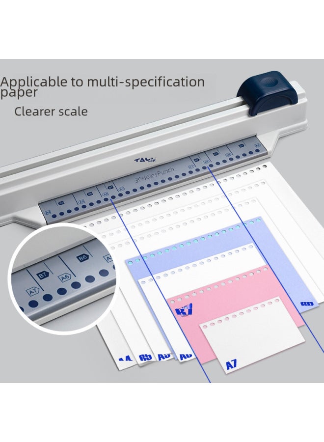 Tachi Handheld Hole Puncher 30 Hole Hand Push Multifunctional Coil Student Stationery Test Paper Office Bill Puncher - Image 2