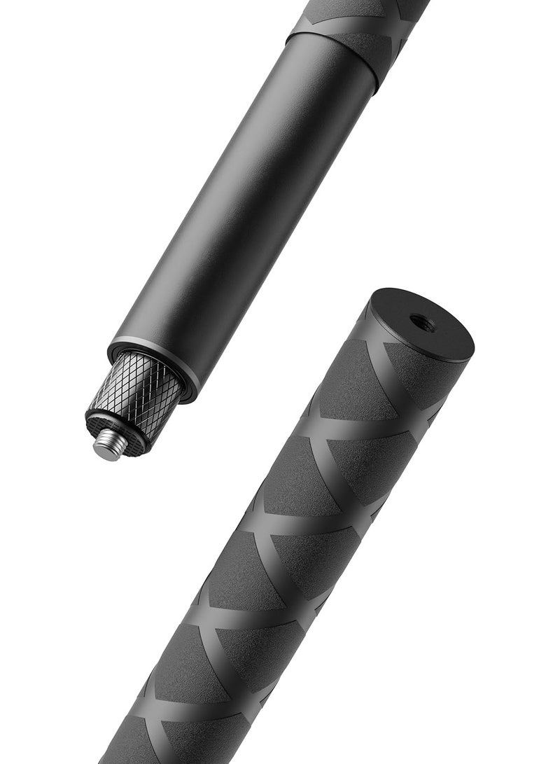 120cm Action camera Selfie Stick, 1/4 Extended Monopod Pole, Solid and Compact Design for Insta360 X5 X4 X3, for GoPro, DJI osmo Pocket 3/osmo 360, Action Camera - Image 4