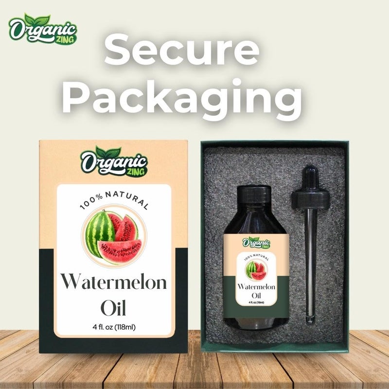 ORGANIC ZING زيت البطيخ العضوي زينغ سيترولوس لاناتوس زيت ناقل طبيعي نقي للعناية بالبشرة والشعر والتدليك 118 مل 399 أونصة سائلة - Image 5