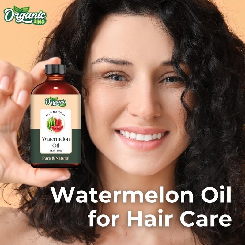 ORGANIC ZING زيت البطيخ العضوي زينغ سيترولوس لاناتوس زيت ناقل طبيعي نقي للعناية بالبشرة والشعر والتدليك 118 مل 399 أونصة سائلة - Image 4