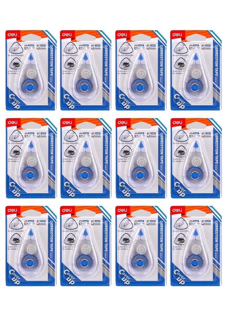 Deli 12-Piece Correction Tape 6 Meter length - Image 1
